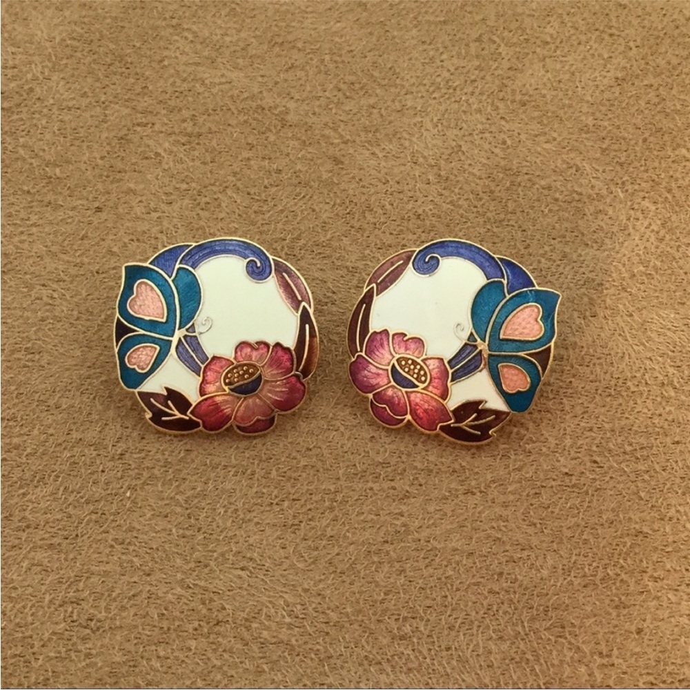 Vintage CLOISONNÉ Earrings